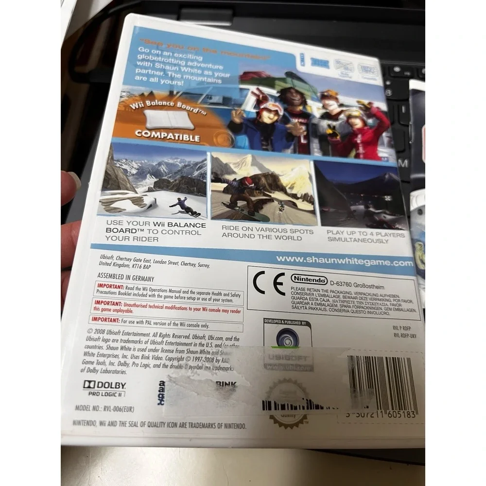 Shaun White‎ Snowboarding Road Trip Nintendo Wii PAL Ubisoft Case Manual